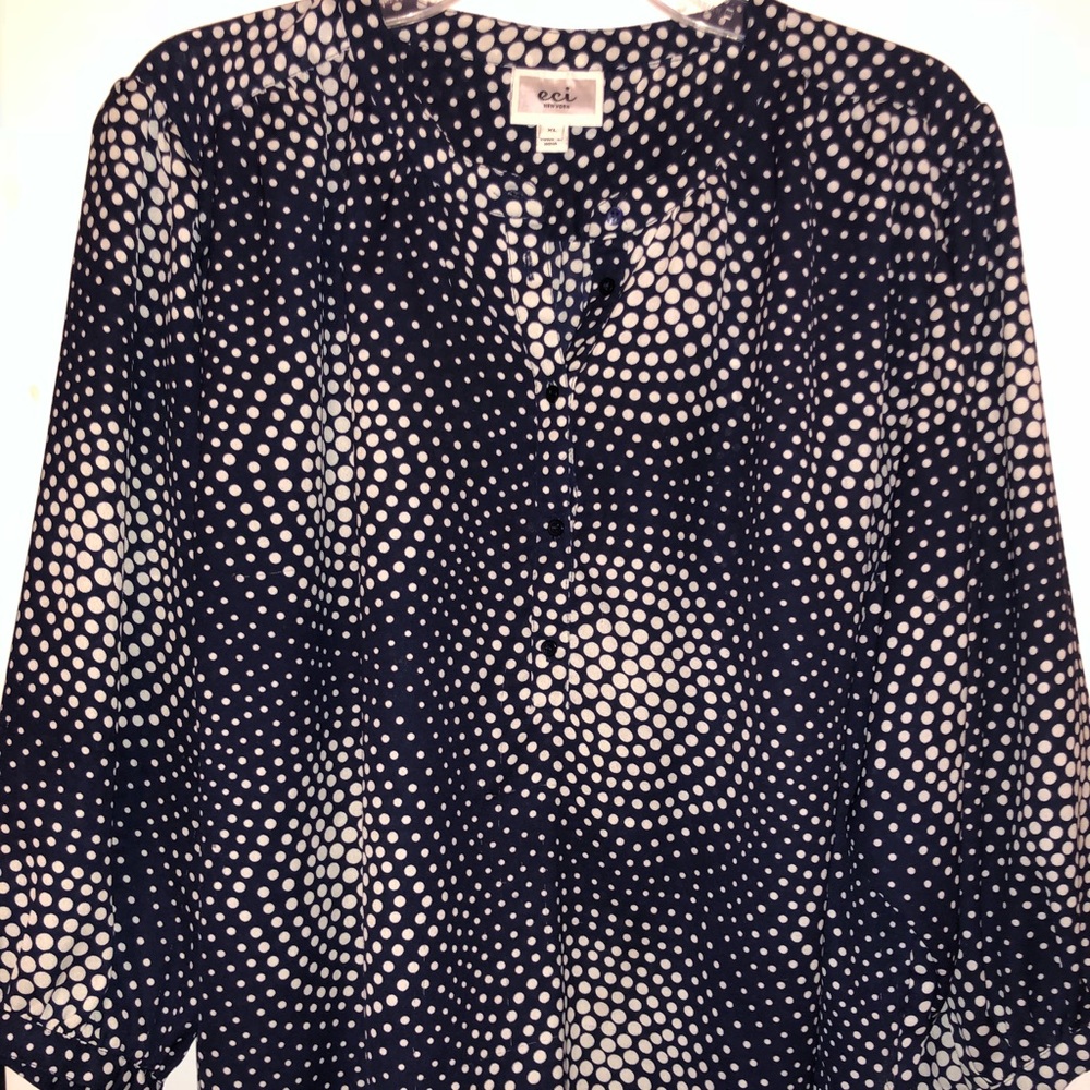 Navy and Beige Blouse